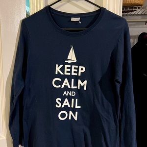 Women’s Navy Long sleeve - Keep Calm and Sail On